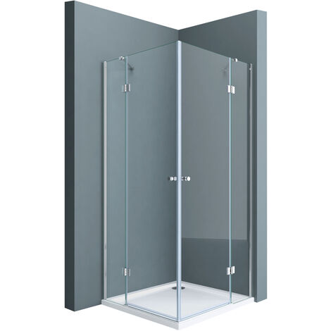 doporro® Box Doccia 100x100x190cm, Cabina Bagno Vetro di Sicurezza ESG Vetro Trasparente Incluso Rivestimento Facile da Pulire Ravenna01k