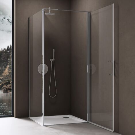 doporro Box Doccia 70x80x195cm con 4cm Piatto Doccia, Cabina Bagno Vetro di Sicurezza ESG Vetro Trasparente Incluso Rivestimento Facile da Pulire Ravenna36k-plus