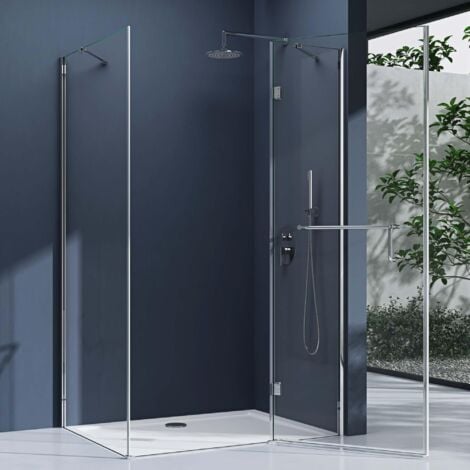 doporro Box Doccia 70x90x190cm con Piatto Doccia, Cabina Bagno Vetro di Sicurezza ESG Vetro Trasparente Incluso Rivestimento Facile da Pulire Ravenna04k
