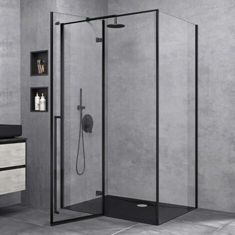 doporro Box Doccia 90x140x195cm, Cabina Bagno Vetro di Sicurezza ESG Vetro Trasparente 6mm Ravenna64