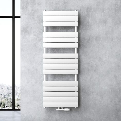 doporro Calefacción de baño 140x50cm Radiador de panel blanco para conexión central horizontal de una capa