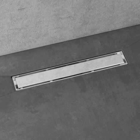 doporro Canaleta de Ducha Canal Cromo 50cm con dispositivo desodorante y filtro de pelo, Canal de Drenaje de Acero Inoxidable, Desagüe de agua embaldosable 35L/min KE110