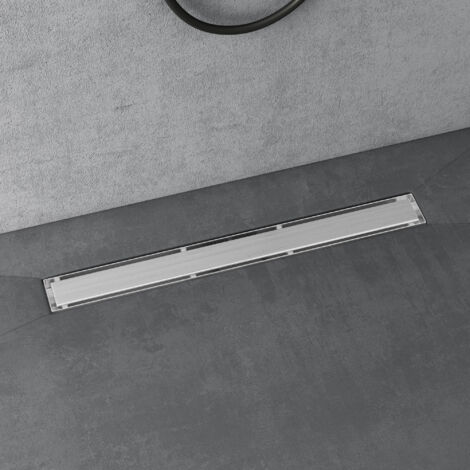 doporro Canaleta de Ducha Canal Cromo 70cm con dispositivo desodorante y filtro de pelo, Canal de Drenaje de Acero Inoxidable, Desagüe de agua embaldosable 35L/min KE110