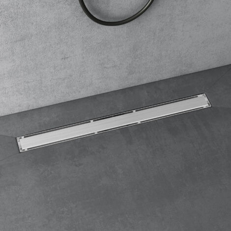 doporro Canaleta de Ducha Canal Cromo 80cm con dispositivo desodorante y filtro de pelo, Canal de Drenaje de Acero Inoxidable, Desagüe de agua embaldosable 35L/min KE110
