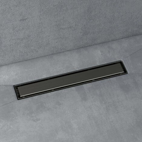 doporro Canaleta de Ducha Canal Gris 50cm con dispositivo desodorante y filtro de pelo, Canal de Drenaje de Acero Inoxidable, Desagüe de agua embaldosable 35L/min KE110