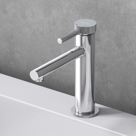 doporro Design Armatur in Silber Waschbeckenarmatur praktischer Einhebelmischer 18,1 cm hoch Waschtischarmatur