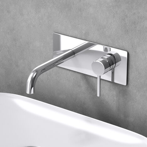 doporro Design Armatur in silber Waschbeckenarmatur praktischer Einhebelmischer im modernen Design Waschtischarmatur