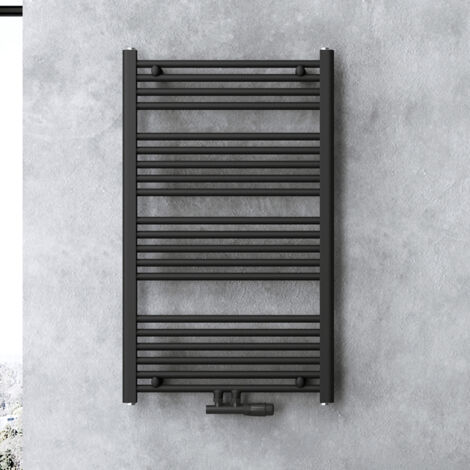 doporro Design Badheizung gerade 100x60cm Anthrazit Röhrenheizkörper Horizontal Mittelanschluss Bad-Heizkörper