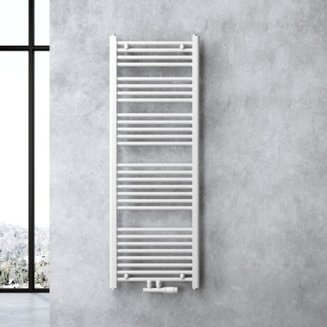 doporro Design Badheizung gerade 140x50cm Weiß Röhrenheizkörper Horizontal Mittelanschluss Bad-Heizkörper
