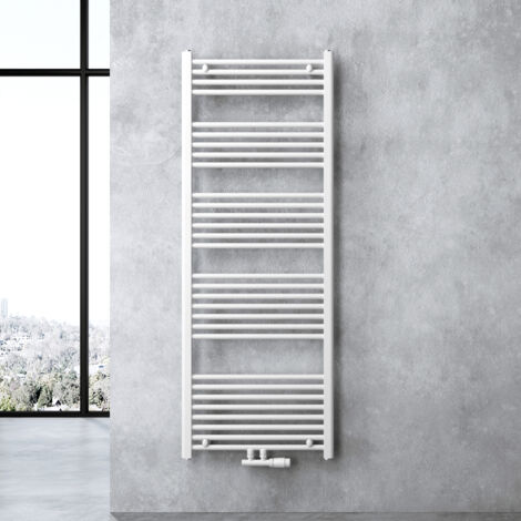 doporro Design Badheizung gerade 160x60cm Weiß Röhrenheizkörper Horizontal Mittelanschluss Bad-Heizkörper