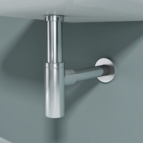 doporro® Diseño Sifón S05 redondo cromado para desagüe