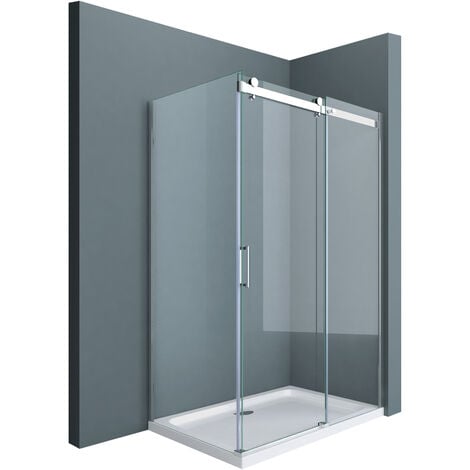 doporro Duschkabine Ravenna17 80x160x195cm Duschabtrennung mit Schiebetür ESG-Sicherheitsglas Klarglas inkl. beidseitiger Easy-Clean-Beschichtung
