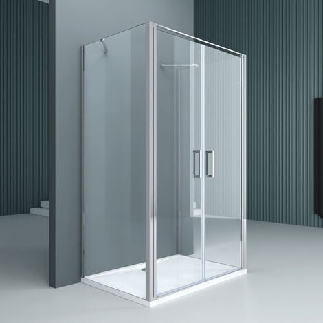 doporro Duschkabine U-Form Ravenna66UK 90x90x90cm Duschabtrennung zwei Drehtüren ESG-Sicherheitsglas Klarglas
