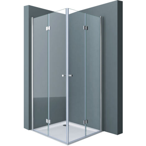 doporro Eck-Duschkabine Eckdusche Ravenna26 70x90x190cm Duschabtrennung ESG-Sicherheitsglas Klarglas inkl. beidseitiger Easy-Clean-Beschichtung