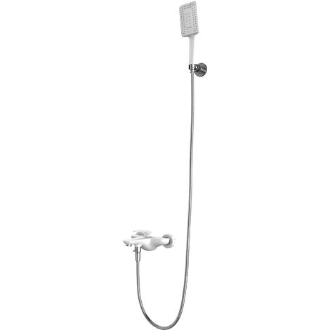 doporro® edles Duschsystem mit Handbrause-Set Einhebelmischer inkl. Wasserstrahlarten in Matt Weiß Dusch-Set für Duschen & Badewannen