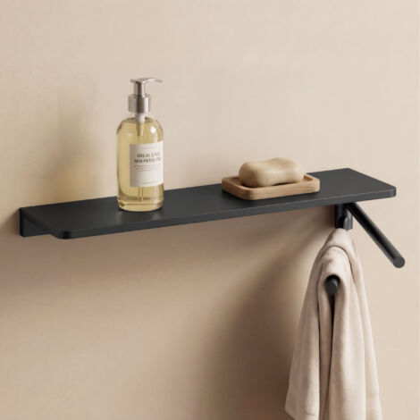 doporro Estante de Baño con Doble Barra Toallero, Aluminio Antióxido, Montaje con Tornillos hasta 15 kg, Diseño Seguro con Bordes Redondeados, Gris, Reglo-19