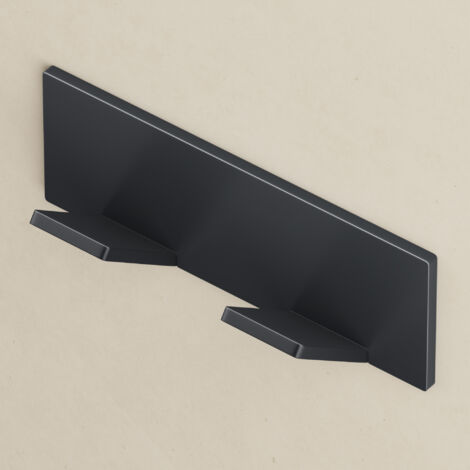 doporro Kleiderhaken Wand 2 Haken, selbstklebend & ohne Bohren, Garderobenhaken aus Edelstahl, Wandhaken für Bad, Küche, Flur, Matt Schwarz, Stalo-02