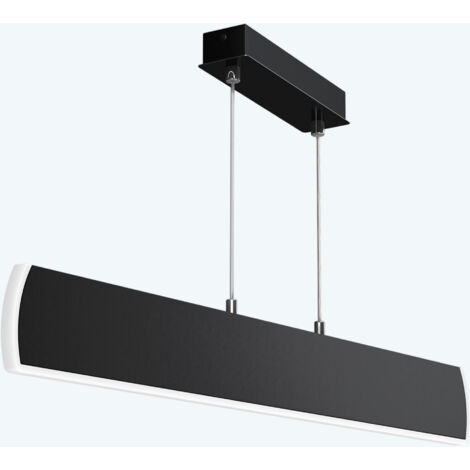 doporro Lampadario a Sospensione 20W, 100 cm, Metallo Base, Lunghezza Filo 150 cm, Altezza regolabile, Lampada da Soffitto a Sospensione per Camera da Letto e Soggiorno, Nero Opaco, Alivetta