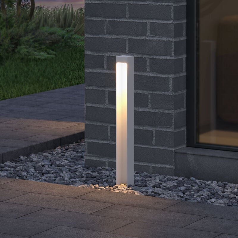 Lampe led sur Pied Extérieure 5W avec led Lampe Jardin Étanche IP65 3000K Lumière Chaude Light Extérieure Blanc Design BaldersLights 6x6x60cm
