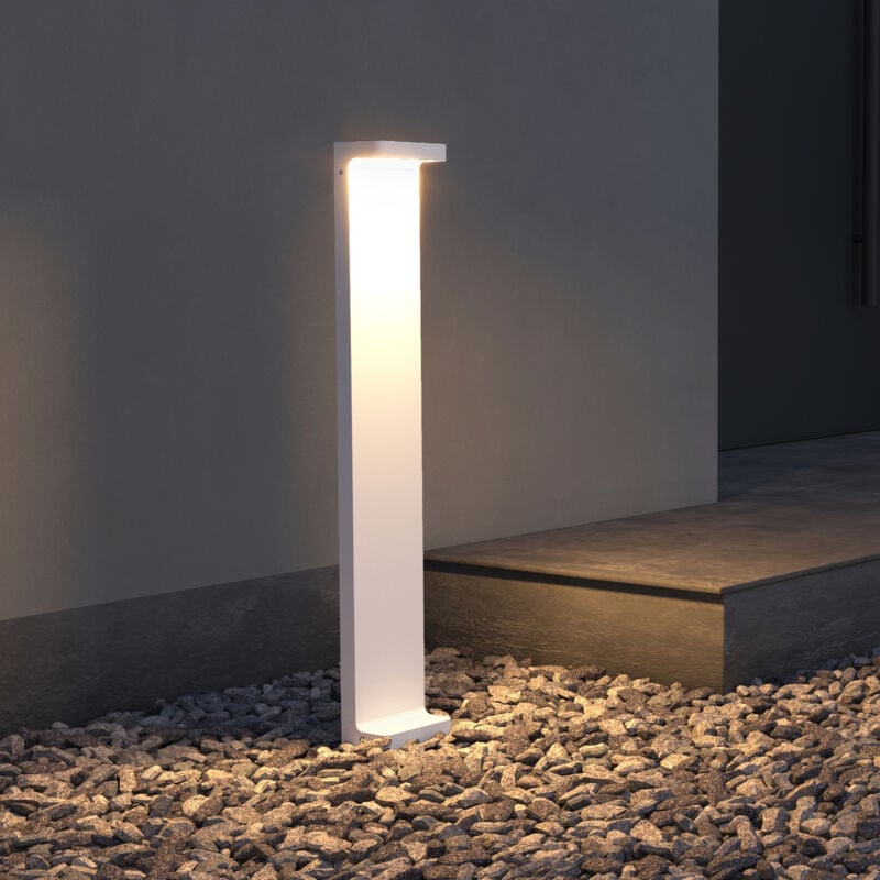 Lampe led sur Pied Extérieure 6W avec led Lampe Jardin Étanche IP65 3000K Lumière Chaude Light Extérieure Blanc Design LumaTorch 10x6x60cm - Doporro