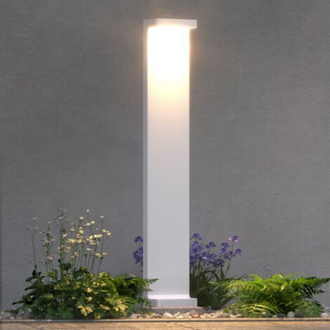 doporro Lampe LED sur Pied Extérieure 6W avec LED Lampe Jardin Étanche IP65 3000K Lumière Chaude Light Extérieure Blanc Design LumaTorch 10x6x60cm