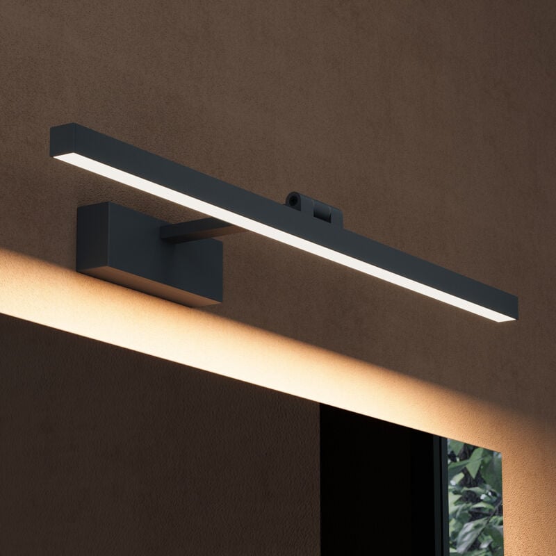 Lampe pour miroir 14W led Salle de Bain 180° Rotatif 630 Lumen 60cm Applique Muaral Noir Mat Lumière Miroir 4000K Design Strahlenschön - Doporro