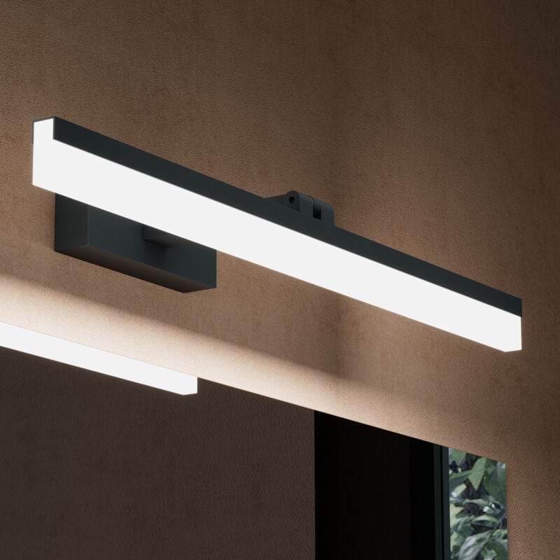 Lampe pour miroir 14W led Salle de Bain 180° Rotatif 1050 Lumen 60cm Applique Muaral Noir Mat Lumière Miroir 6000K Design Luxaris - Doporro