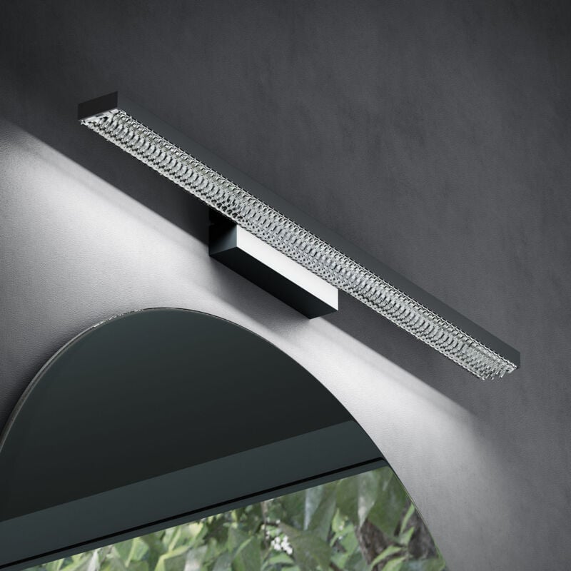 Lampe pour miroir 9W led Salle de Bain 490 Lumen 40cm Applique Muaral Noir Mat Lumière Miroir 6000K Design Leuchtschein - Doporro