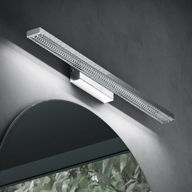 doporro Lampe pour miroir 9W LED Salle de Bain 640 Lumen 40cm Applique Muaral Chrome Lumière Miroir 6000K Design Leuchtschein
