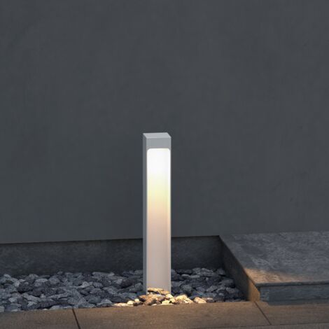 doporro Lampione da Giardino 3000K, Luminoso da Giardino IP65 Paletti Esterni Led 6X6X40cm in Alluminio per Giardini, Parchi, Aree Residenziali e Ingressi BaldersLights, Sabbia bianco