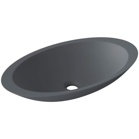 doporro Lavabo sobre encimera 59,3x35,1x10,7 cm lavabo antracita mate de mármol fundido Colossum802
