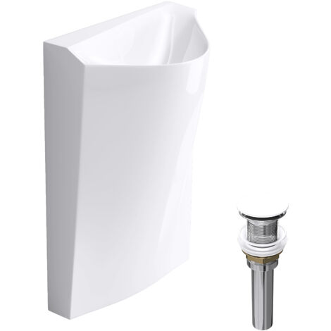 Doporro – Lavabo colonne sur pied blanc triangulaire – Fonte minérale solid surface – Dimensions 55x34x85cm – Lave mains sans trop-plein - Colossum37