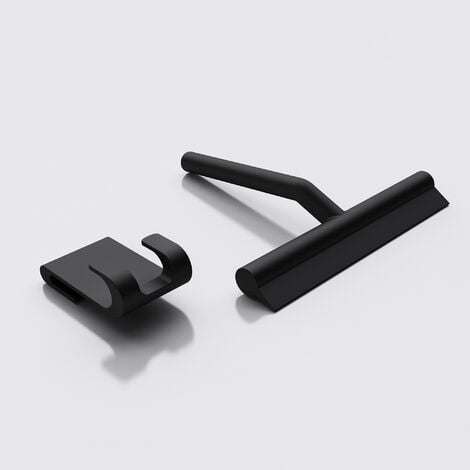 doporro® Limpiador de vidrios para cabinas de duchas en negro mate Largo: 19cm, ancho: 21 cm escurridor de acero inoxidable incl. material de fijación