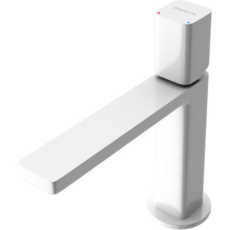 doporro® Mezclador monomando de lavabo blanco 30,9 cm de altura Grifo de lavabo, angular Grifo de lavabo, conexión DIN
