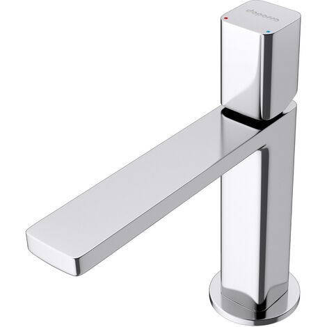 doporro® Mezclador monomando de lavabo plateado 30,9 cm de altura Grifo de lavabo, angular Grifo de lavabo, conexión DIN