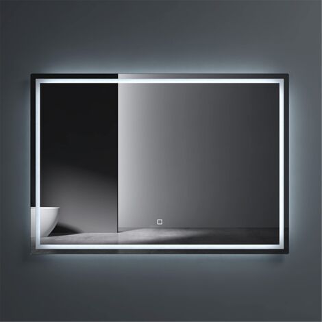 doporro Miroir de Salle de Bains Lumineux avec Éclairage LED Glace Éclairé Interrupteur Tactile 100x60 cm