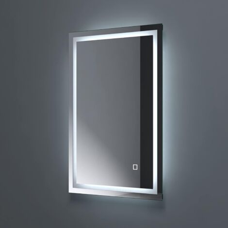 doporro Miroir de Salle de Bains Lumineux avec Éclairage LED Glace Éclairé Interrupteur Tactile 50x70/70x50 cm