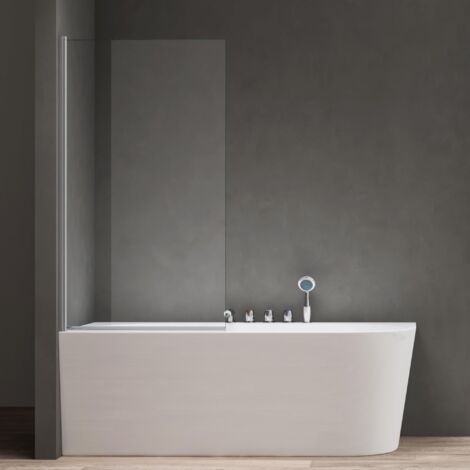 doporro Parete Vasca da Bagno Doccia 80x140cm, Parete Sopravasca Doccia Apertura 180° Vetro Trasparente 6mm Cortona201K