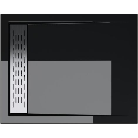 doporro Piatto Doccia 80x100x5cm Xetro04 in Acrilico, Forma: Rettangolare, Nero