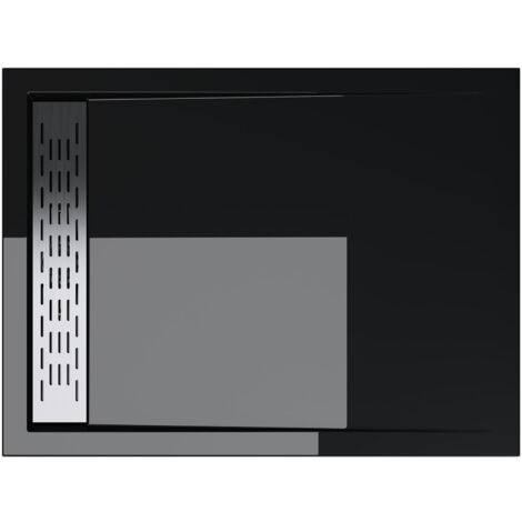 doporro Piatto Doccia 90x120x5cm Xetro04 in Acrilico, Forma: Rettangolare, Nero