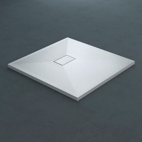 doporro Piatto Doccia 90x90x4cm, Piatto Doccia Geoma06W in Pietra Artificiale Bianco, Forma: Quadrato