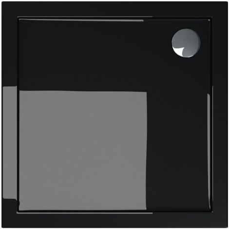 doporro Piatto Doccia in Acrilico 100 x 100 cm Spessore 4 cm Quadrato Nero  Resistente a Urti e Graffi  Design Bordato Rinforzato Faro1
