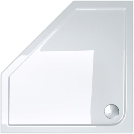 doporro Piatto Doccia, Piatto Doccia Faro5W in Acrilico Bianco, Forma: Pentagonale, Dimensione: 80x80x4cm