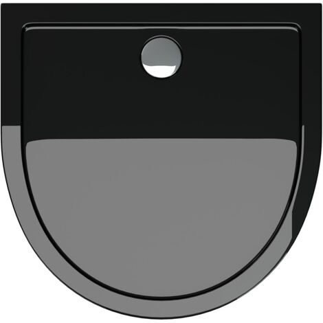 doporro Plato de Ducha Rectangular Acrílico 90x90x4cm en Negro incl. válvula de desagüe AL02 Conexiones DIN apto para Instalación a ras de Suelo Faro4
