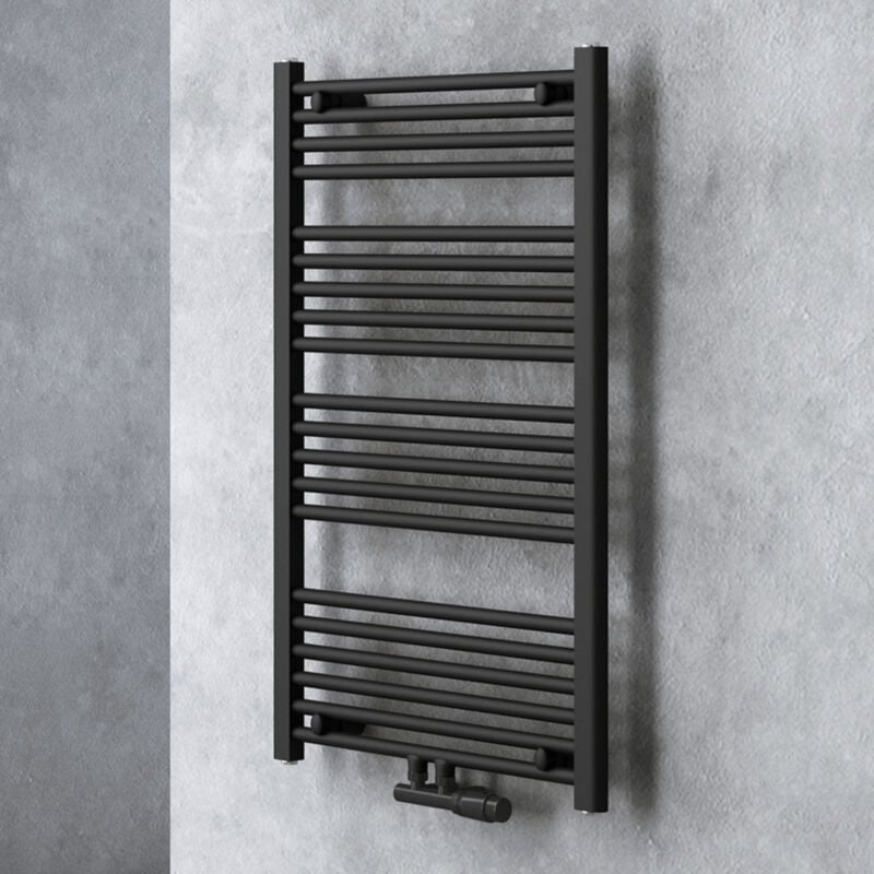 Doporro - Radiateur de Salle de Bain Sèche-Serviette 100x60cm Radiateur Tubulaire Vertical Chauffage à Eau Chaude Gris-Noir rhe