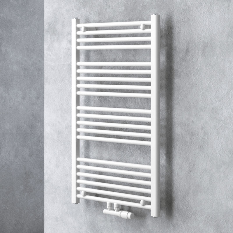 Doporro - Radiateur de Salle de Bain Sèche-Serviette 100x60cm Radiateur Tubulaire Vertical Chauffage à Eau Chaude Blanc rhe