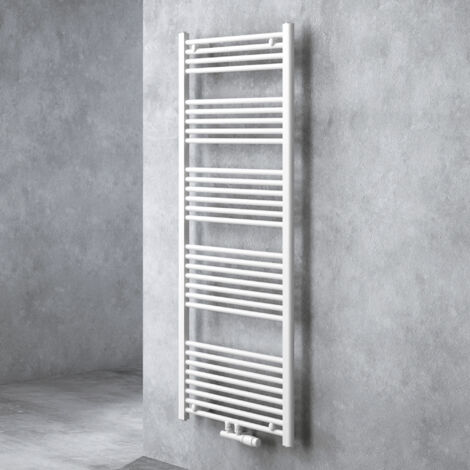 doporro Radiateur de Salle de Bain Sèche-Serviette 160x60cm Radiateur Tubulaire Vertical Chauffage à Eau Chaude Blanc RHE