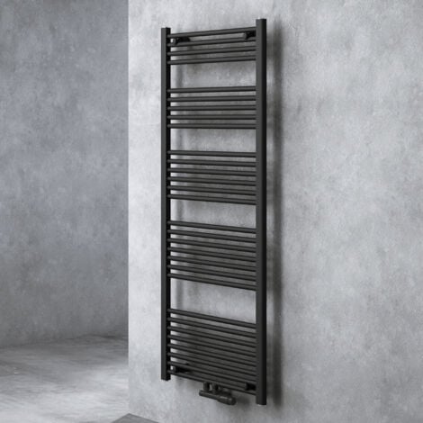 DOPORRO 160x60cm Radiateur Tubulaire Vertical Chauffage à Eau Chaude Gris-Noir