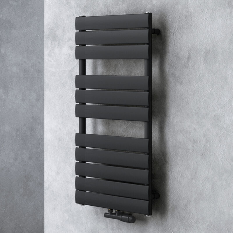 Doporro – Sèche-serviette eau chaude vertical 100x50cm – Acier inoxydable – Puissance 520W – Montage mural – Conception écologique et économe en