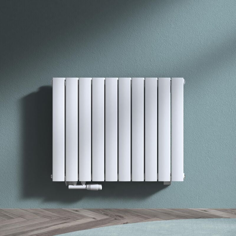 Radiateur de Salle de Bains Chauffage Central 60x77cm Radiateur à Eau Chaude Panneau Double Couches Horizontal Blanc 849W fv - Doporro